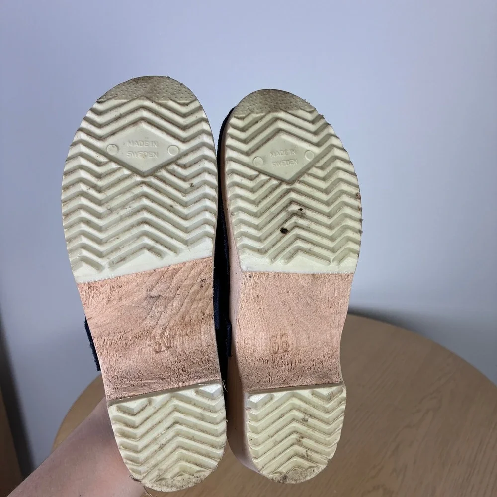 Swedish Platform Braided Suede Clogs Women's 36 Boho Mules Retro Chunky Summer - Picture 6 of 7